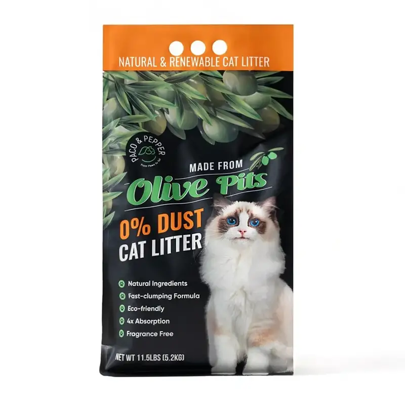 Paco and Pepper Olive Pit Cat Litter